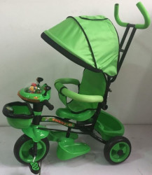 Tricikl 403 za decu sa tendom i mekanim sedištem - zeleni - Img 2