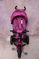 Tricikl za decu T07 sa rotirajućim sedištem i gumama na pumpanje - Pink - Img 4