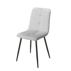 Trpezarijska stolica 1225 Svetlo Siva/Metalne crne noge 425x390x920mm ( 775-519 )