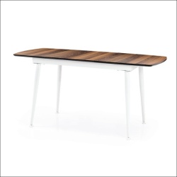 Trpezarijski sto Cubo Orah MDF/Bele noge 750x1250(1650) mm