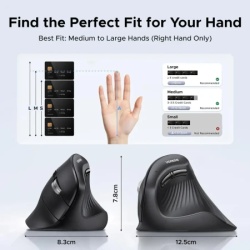 Ugreen (25444) ergonomski vertikalni bežični miš bluetooth + 2.4ghz 4000 dpi ( 25444 )