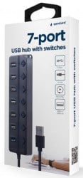 UHB-U3P1U2P6P-01 Gembird 7-port USB hub (1xUSB 3.1 + 6xUSB 2.0) with switches, black - Img 4