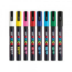 Uni-Ball pc-3m posca marker uni set /0.9-1,3mm 8 kom osnovne boje ( H876 )  - Img 4