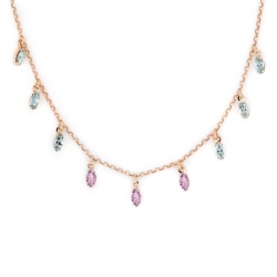 Victoria cruz aqua rose gold light amethyst ogrlica sa swarovski kristalima ( a3734-05sg )-1