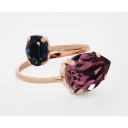 Victoria cruz blooming amethyst rose gold prsten sa swarovski kristalima ( a4280-11sa )