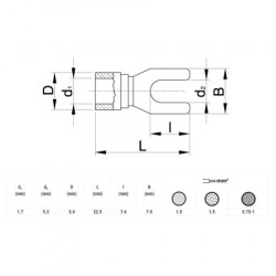 Viljuška AMP 5,3mm ( PV5 ) - Img 2