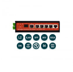 Wi-Tek WI-PMS305GF-I 5GE+1SFP ports 48V L2 managed Industrial PoE Switch with 4-Port PoE ( 4230 ) - Img 1