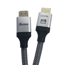 XWave HDMI 2.1 8K kabl /3m dužina/HDR/upleten kabl/28+30AWG/CU 144B OD6.8MM/golden plate/blister ( HDMI 2.1 8K 3m ) - Img 2