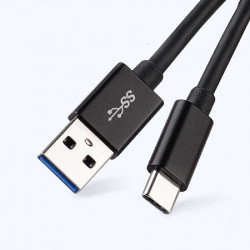 Xwave USB kabl TIP-C/USB 3.0 (tip A-muški) -USB 3.1 (TIP C-muški)/dužina 1,2m/3A /crni pvc ( USB TIP-C 1.2m 3A black pvc ) - Img 1