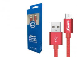 Xwave USB kabl /USB 2.0 (tip A -muški) -Micro USB (tip A -muški)/dužina 2m/2A/Aluminium/crveni upleteni ( USB Micro 2m 2A Al /red mesh ) - Img 2