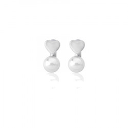 Ženske majorica pearl heart bele biserne srebrna mindjuše 4 mm ( 16395.01.2 000.010.1 ) - Img 3
