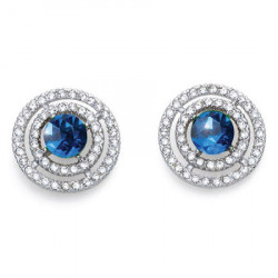 Ženske oliver weber target sapphire mindjuše sa plavim swarovski kristalom ( 22997.206 ) - Img 1