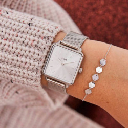 Ženski cluse la garconne sivi srebrni ručni sat sa srebrnim pancir kaišem ( cl60012 ) - Img 5