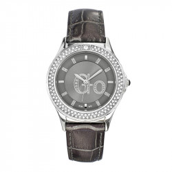 Ženski girl only go cristaux sivi modni ručni sat sa sivim kroko kožnim kaišem ( 698144 )