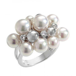 Ženski majorica bubbles beli biserni srebrni prsten 7 mm 55 mm ( 10553.01.2 915.700.1 ) - Img 4