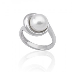 Ženski majorica margot button pearl beli srebrni prsten 10 mm 55 mm ( 16349.01.2.915 010.1 )