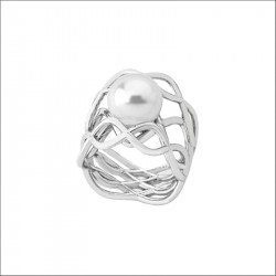 Ženski majorica timeless srebrni beli biserni prsten 10mm 55 mm ( 14381.01.2 915.010.1 ) - Img 1