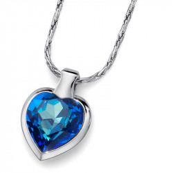 Ženski oliver weber heart bermuda blue lančić sa swarovski plavim kristalnim priveskom ( 11616.blu ) - Img 1