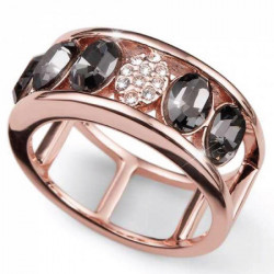 Ženski oliver weber style rosegold silver night prsten sa swarovski crnim kristalima m ( 41137rgm ) - Img 1