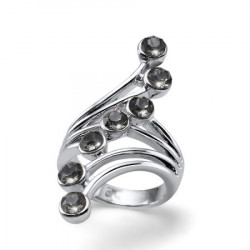 Ženski oliver weber swing black diamond prsten sa swarovski crnim kristalom l ( 41135l )