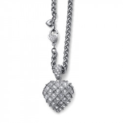Ženski oliver weber titanic crystal lančić sa swarovski srce belim kristalnim priveskom ( 12134r )