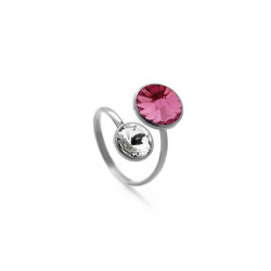 Ženski victoria cruz basic double rose prsten sa swarovski roze kristalom ( a2052-34a ) - Img 1