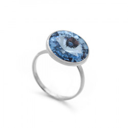Ženski victoria cruz basic l aquamarine prsten sa swarovski plavim kristalom ( a2405-10a ) - Img 4