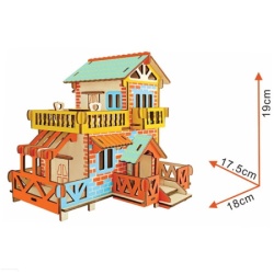  3d eko drvene puzzle - SEOSKA KUĆA ( 1217)-3