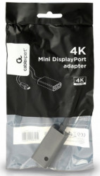 A-mDPM-DPF4K-01 Gembird 4K Mini DisplayPort to DisplayPort adapter cable, black A - Img 2