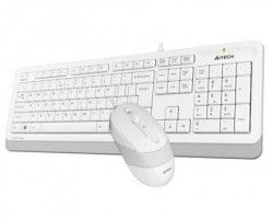 A4 Tech F1010 USB US bela tastatura + USB beli miš - Img 2