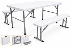Alberg - Set sto i dve klupe na sklapanje sa metalnom konstrukcijom ( AL-SET100 )