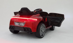 Audi 915 - Crveni Auto na akumulator sa kožnim sedištem i mekim gumama + funkcija ljuljanja - Img 5