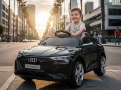 Audi E-Tron Sportback Crni (12V) Licencirani dečiji automobil na akumulator
