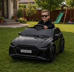 Audi RS6 na akumulator za decu Licencirani – Crni