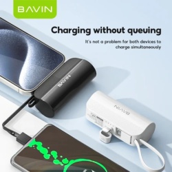 Bavin Power bank 5000mAh Ligtning port + kabl type-C crna ( 90311 )-2