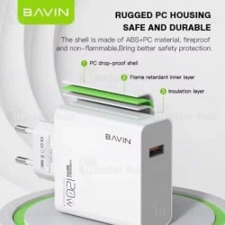 Bavin punjač 120W USB-A + kabl type-C bela ( 90038 )-7