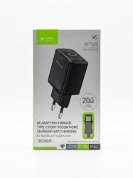 Bavin punjač 20W PD type C + kabl type C PC2001Y crna ( 90067 )