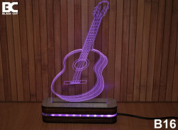 Black Cut 3D Lampa sa 9 različitih boja i daljinskim upravljačem - Gitara ( B16 ) - Img 5