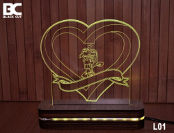 Black Cut 3D Lampa sa 9 različitih boja i daljinskim upravljačem - Forever in Love ( L01 ) - Img 7