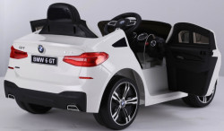BMW GT 6 Licencirani Dečiji auto na akumulator sa kožnim sedištima i mekim gumama - Beli - Img 13