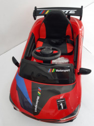 BMW MOTO SPORT - Crveni Auto na akumulator sa kožnim sedištem + funkcija ljuljanja - Img 7