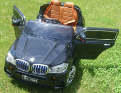 BMW X5 M auto za decu na akumulator sa kožnim sedištem i mekim gumama (1588) - crni - Img 2
