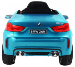 BMW X6 Licencirani model 229-1 Auto za decu sa kožnim sedištem i mekim gumama - Metalik plavi - Img 8
