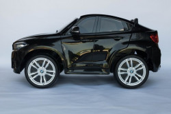BMW X6 M Licencirani Dvosed na akumulator sa kožnim sedištem i mekim gumama - Crni ( BMW X6M ) - Img 3