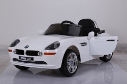 BMW Z8 2018 Licencirani auto za decu na akumulator sa kožnim sedištima i mekim gumama Beli - Img 4