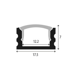 Bokun  Aluminijumski profil za LED trake   ( LPR-1707/2-BK )-2