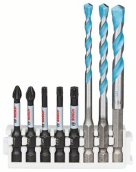 Bosch 2608577144 Hex-9 MultiConstruction 5,6,8mm Impact Power bit 50mm PH2, PZ2, T20, T25, T30 ( 2608577144 )