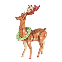 Čarolijashop 3d drvena eko puzzle - Božićni irvas ( 1164)
