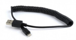 CC-LMAM-1.5M USB sync and charging spiral cable for iPhone, 1.5 m, black - Img 2