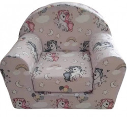 Dečija foteljica na razvlačenje Baby Unicorn Roze